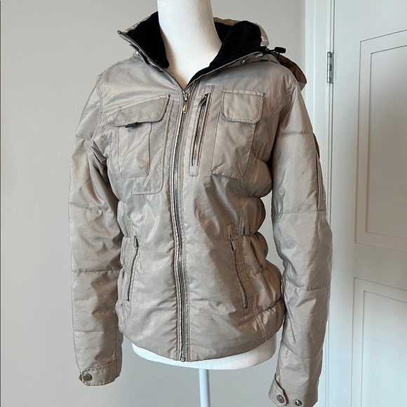 Obermeyer Shimmery Tan Puffer Ski Jacket - Picture 1 of 14